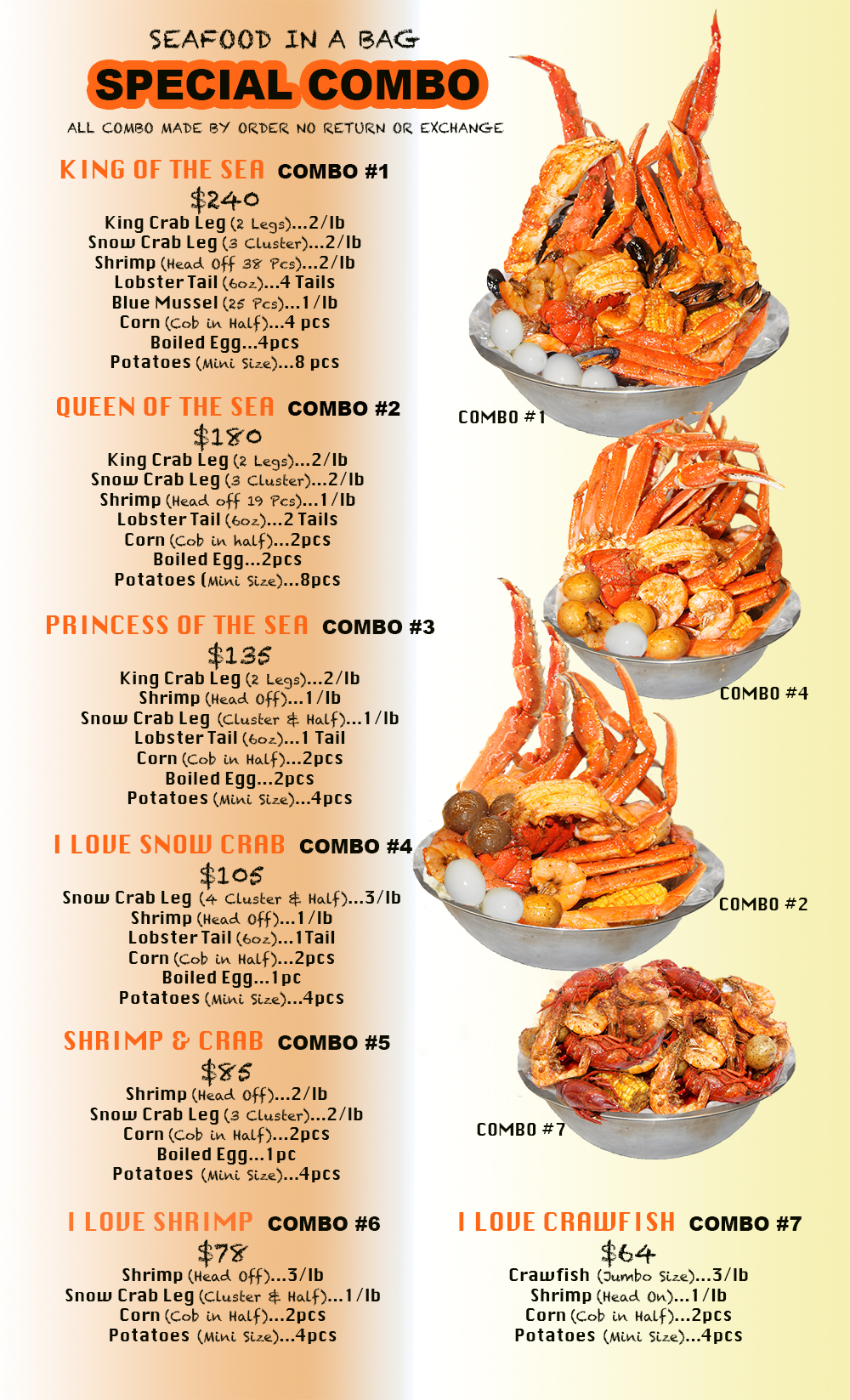 Seafood Menu Detroit Pho & Crab